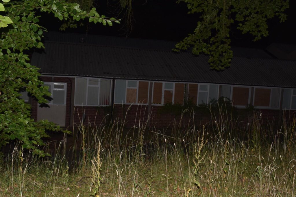 The windows at CASP, an oil and gas research centre on University of Cambridge land and funded by 11 oil companies, have been boarded up after climate activists broke them.