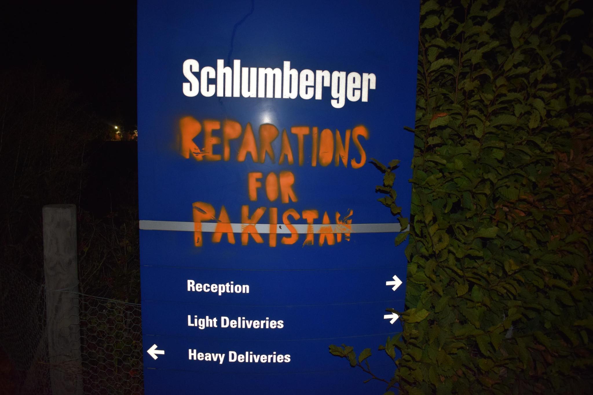 09/09/2022: Sign at Cambridge University’s Schlumberger branch redecorated