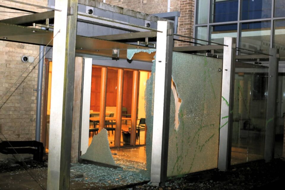 Glass walls smashed at University of Cambridge’s IEEF